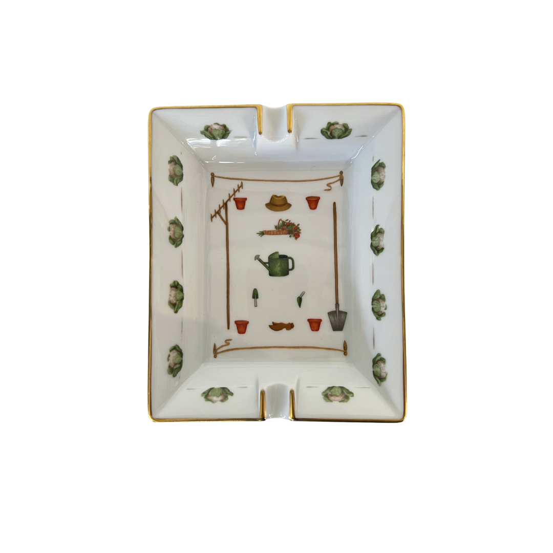 HERMES Portacenere in porcellana bianco "Gardening Goods Ashtray"