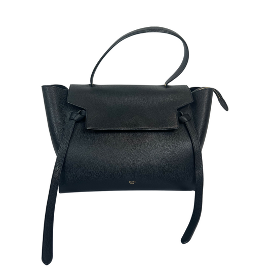 CELINE Borsa in pelle nera martellata