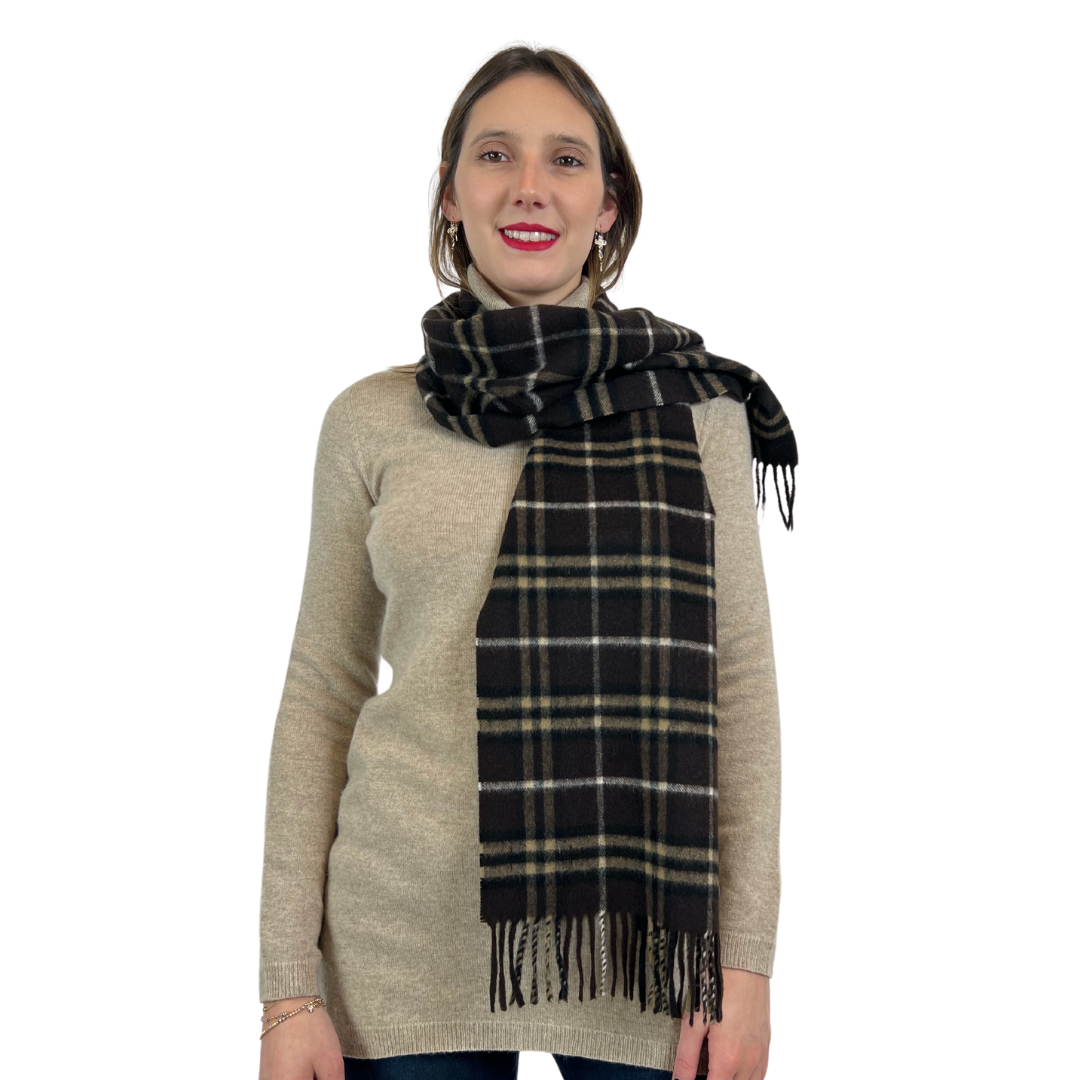 BURBERRY Sciarpa in cashmere check marrone