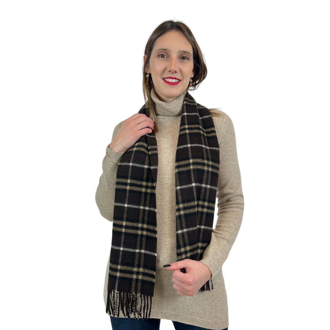 BURBERRY Sciarpa in cashmere check marrone