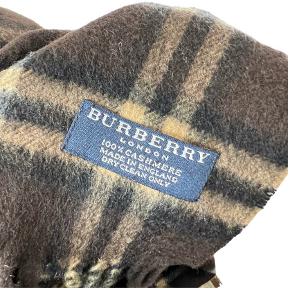 BURBERRY Sciarpa in cashmere check marrone