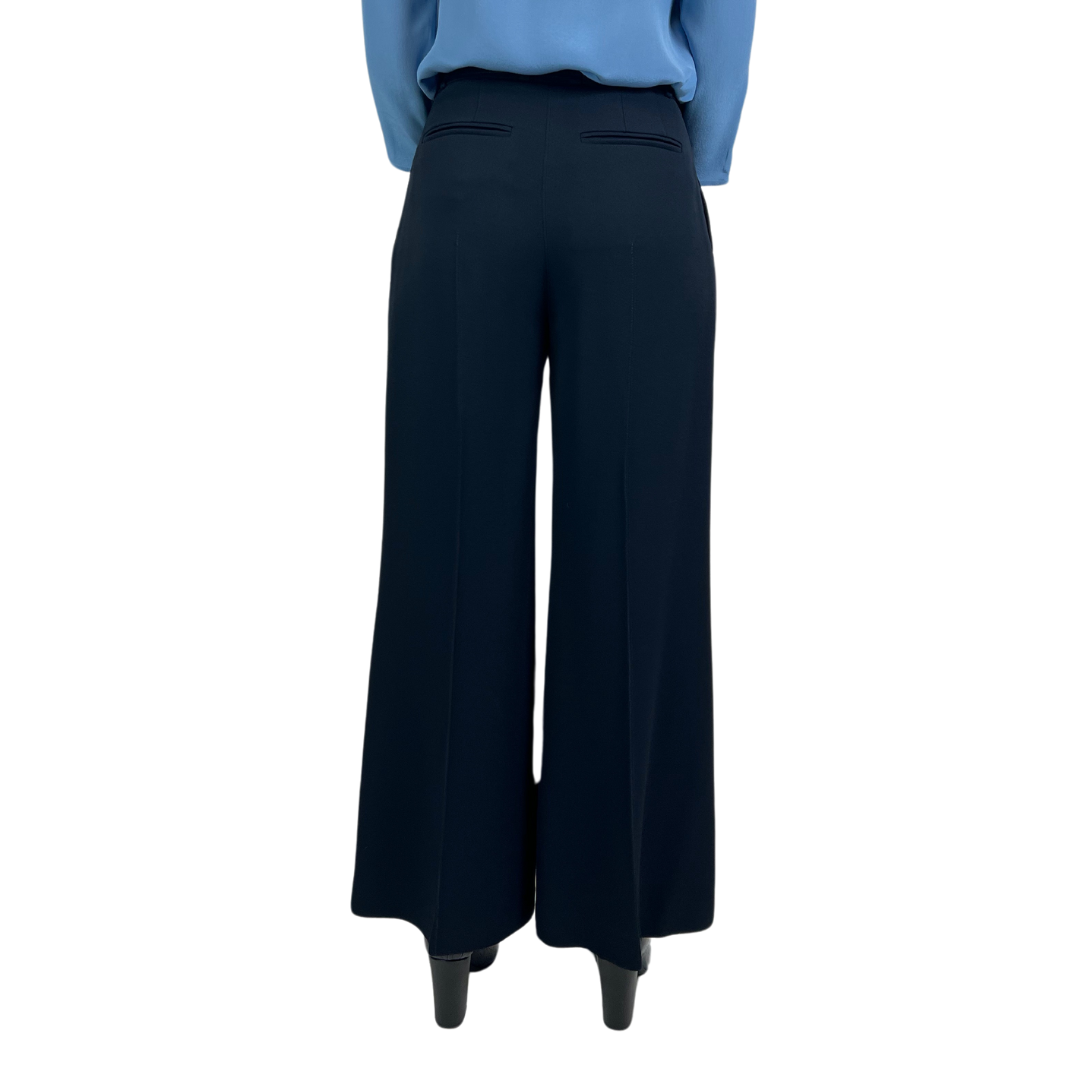 CHLOÉ Pantalone palazzo in tessuto navy