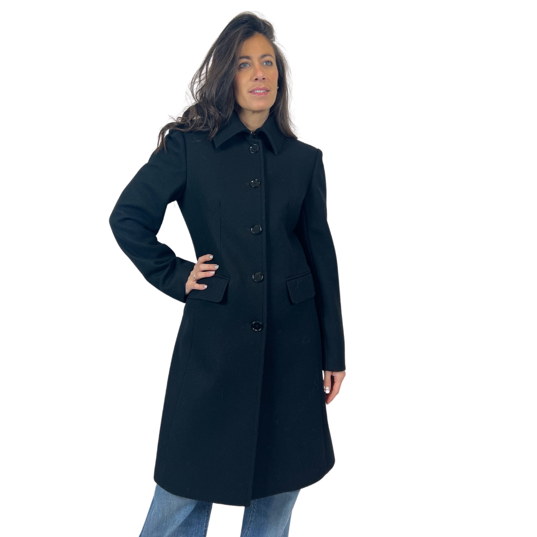 LA PERLA Cappotto nero classico