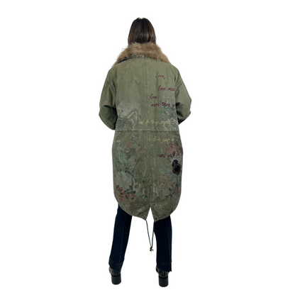 MPD Parka verdone con fiori