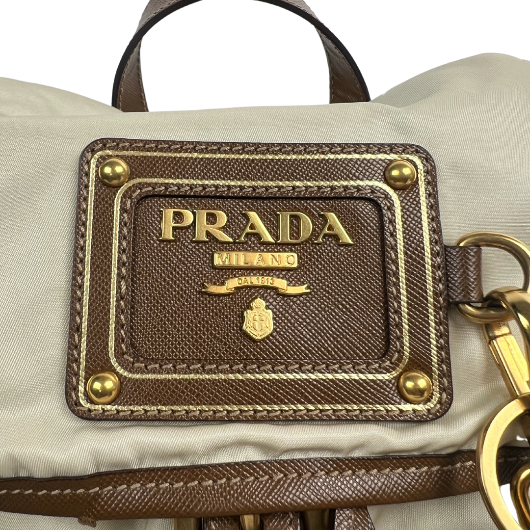 PRADA Zaino in nylon beige 