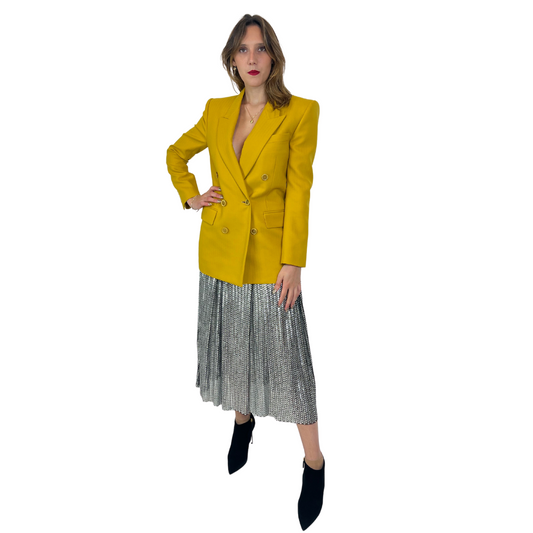 SAINT LAURENT Blazer lungo giallo senape