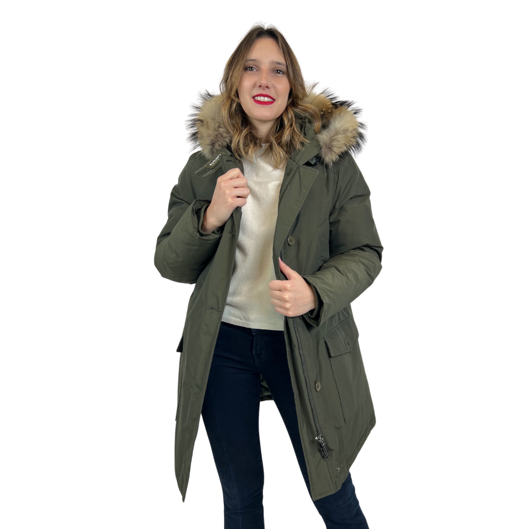 WOOLRICH Cappotto parka verde militare