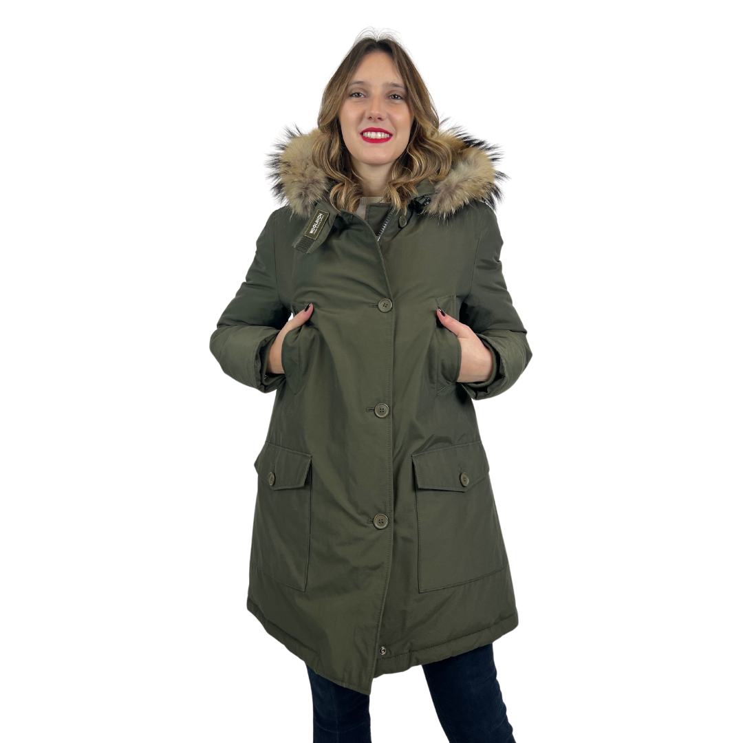 WOOLRICH Cappotto parka verde militare